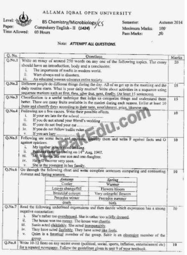 Aiou Ba Past Papers Course Code 1424 Read Online