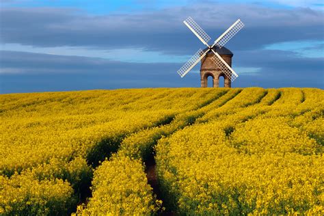 Spring Windmill The Sky Rape Field 1080p Warwickshire Uk