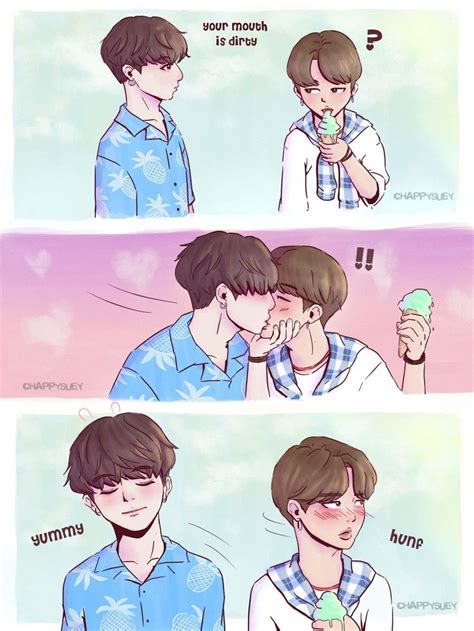 Kookmin Kiss Jikook Bts Fanart Fan Art