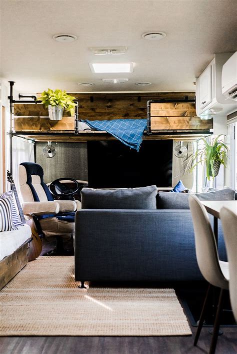 Modern Meets Rustic In This Creative Rv Renovation Rv Renovations