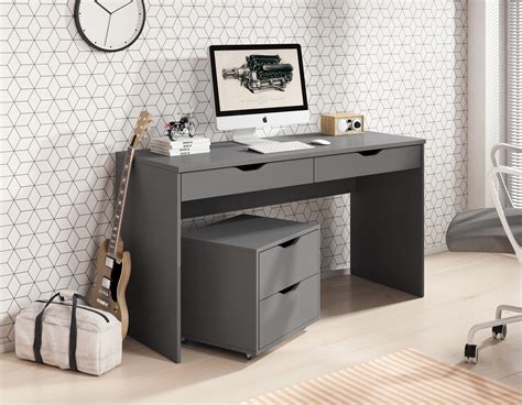 Sleek Graphite Grey Home Office Desk Small Home Office Desks — Furnicomp