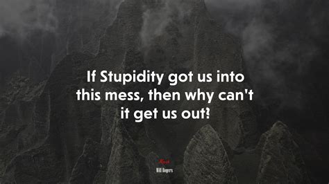 If Stupidity Got Us Into This Mess Then Why Cant It Get Us Out