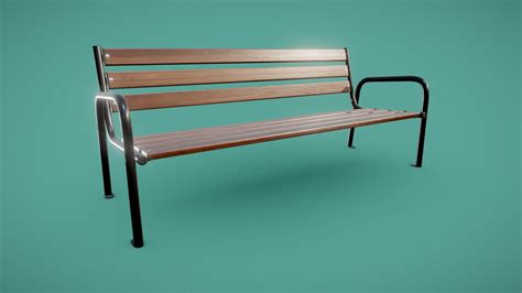 park bench buy royalty free 3d model by pbr3d [b9c70ae] sketchfab store