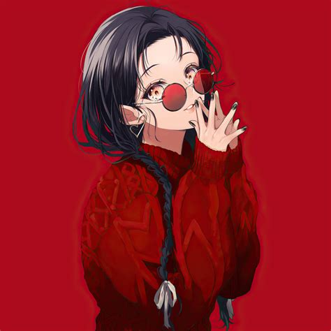 2048x2048 Anime Girl Red Glasses 4k Ipad Air Hd 4k Wallpapers Images Backgrounds Photos And