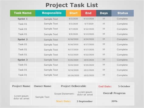 Project Task List 01 Powerpoint Template