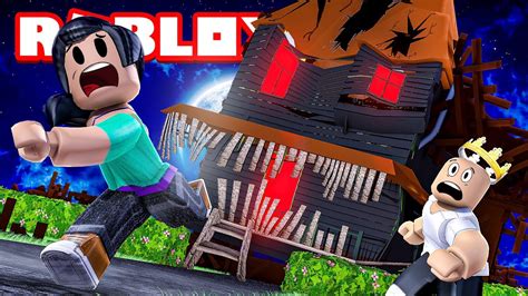 Escaping A Haunted House In Roblox Escape The Haunted House Obby