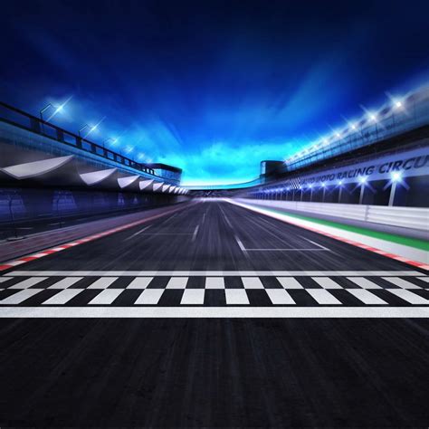 Race Track Finish Line Night Scene Racing Competition Photo Backdrop M