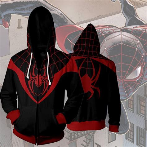Spiderman Hoodies Ultimate Spider Man Zip Up Hoodie Fans Wear