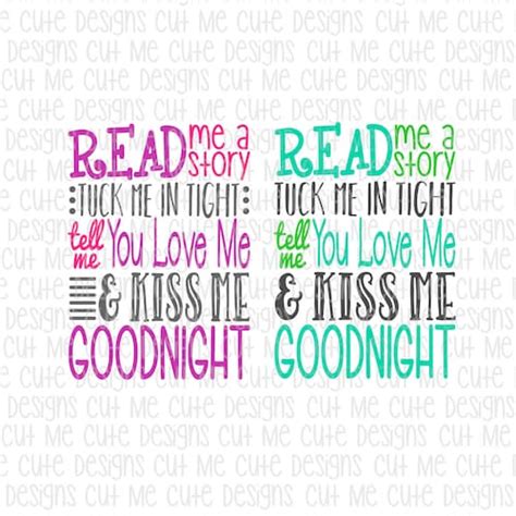 Read Me A Story Tuck Me In Tight Tell Me You Love Me Kiss Etsy