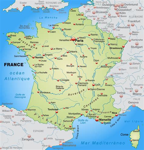 France Carte Des Villes Archives Voyages Cartes
