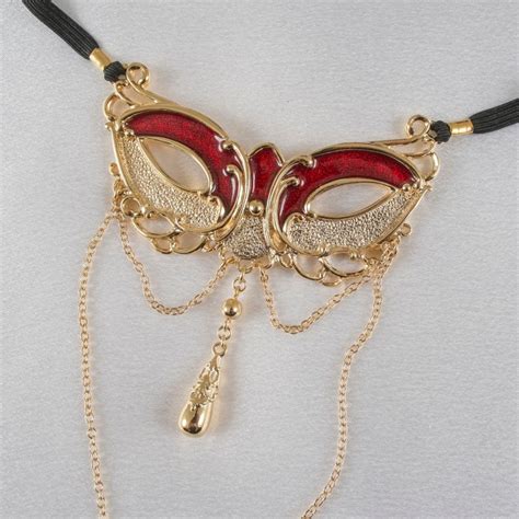 Love Mask Of Venice Gold G String With Pleasure Pendant