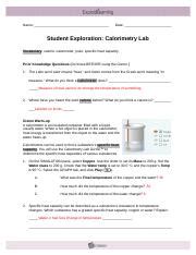 Gizmo answer key calorimetry lab.pdf. Record your results in the tables In the first table you ...