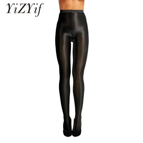 Yizyif Women Control Top Ultra Shimmery Stretch 70d Thickness Footed