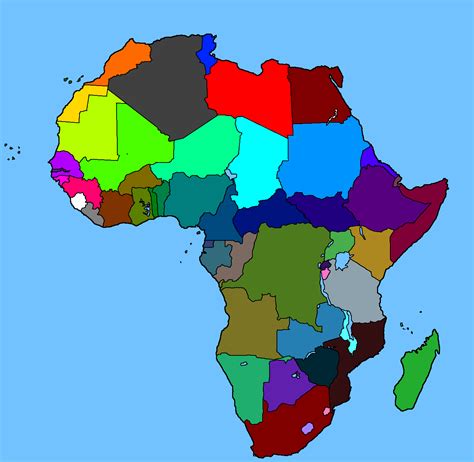 Colorful Africa Map With Countries And Capital Cities Canstock