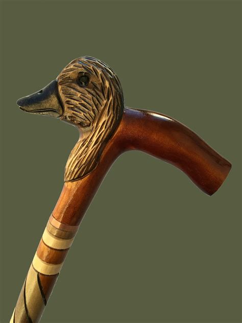 Wooden Carved Animal Duck Walking Cane Animal Head Cane Stick Etsy