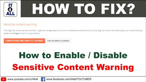 Sensitive Content Warning In Blogger Sensitive Content Warning In