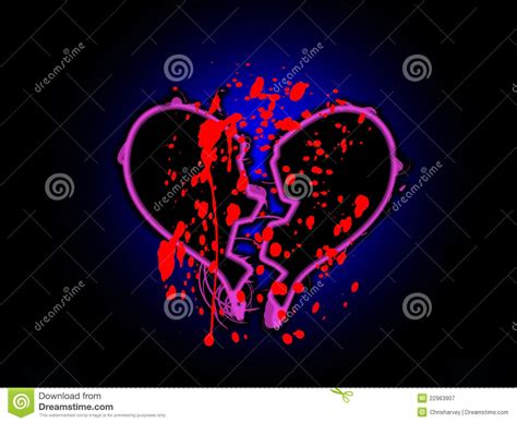 Blood Stained Broken Heart Royalty Free Stock Photography