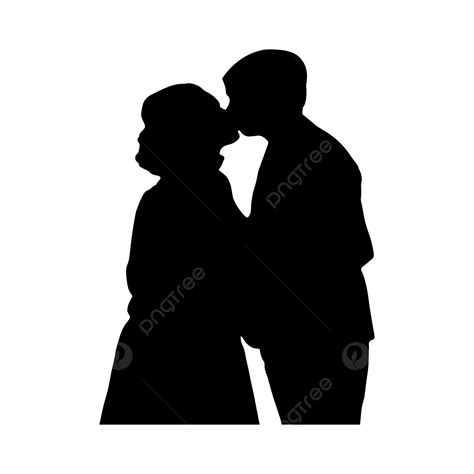 Siluet Pernikahan Romantis Romantis Ciuman Pernikahan Png Dan Vektor