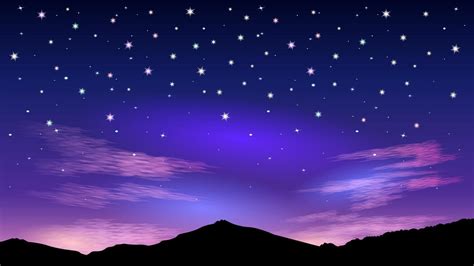 Noche Cielo Estrellado Y Nubes Rosadas Amanecer 2402683 Vector En Vecteezy