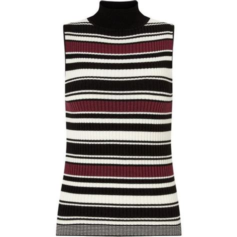 Miss Selfridge Burgundy Stripe Knit Rib Top 28 Liked On Polyvore