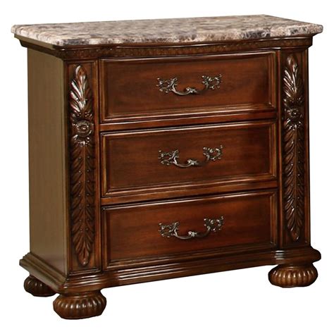 Bessy Traditional Cherry Wood Nightstand Homesquare