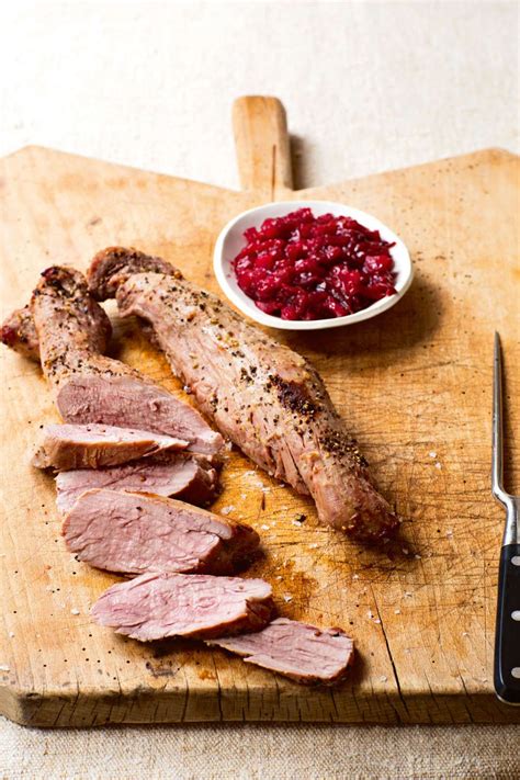 This cut is thick on one end and thin on the other. Ina Garten's Cider-Roasted Pork Tenderloins with Roasted ...