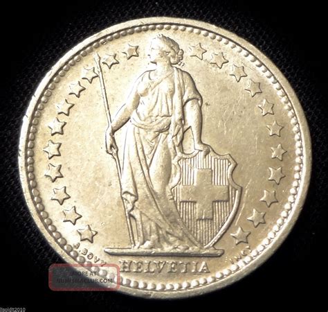 Switzerland 1971 12 Franc Standing Helvetia 22 Stars Light Patina