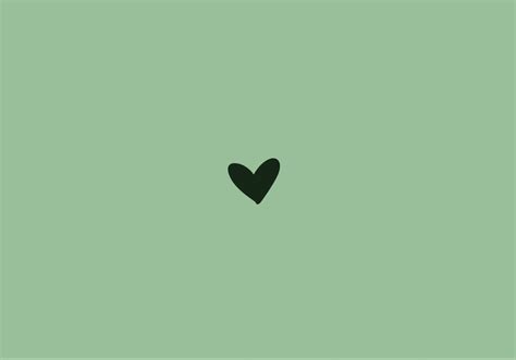 Sage Green Simple Heart Wallpaper Laptop Wallpaper Quotes Mint