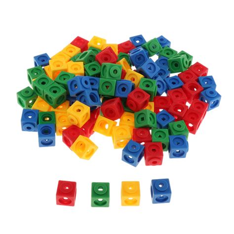 100pcs Lot Math Snap Cubes Blocks Counting Building Color Botite