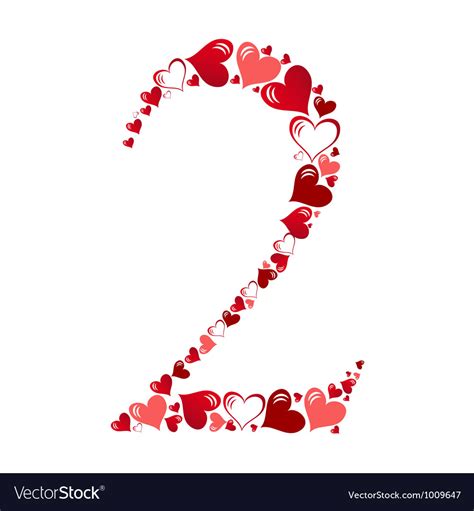 Number Of Hearts Royalty Free Vector Image Vectorstock