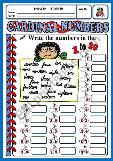 Cardinal Numbers Worksheet 1 To 10 Free Downloadable Cardinal Numbers