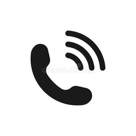 Phone Icon In Simple Style Handset Icon With Waves Telephone Symbol
