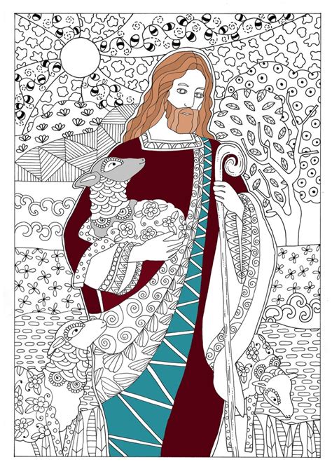 Jesus Printable Adult Coloring Page Coloring Sheet Etsy