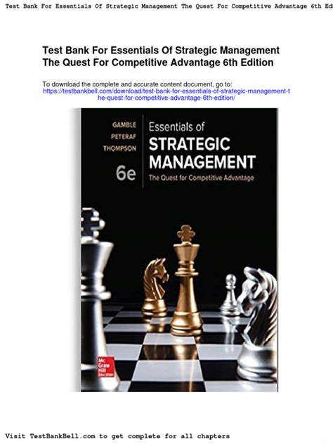 Test Bank For Essentials Of Strategic Management The Quest For