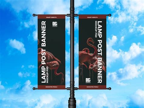 lamp post banner mockup psd css author