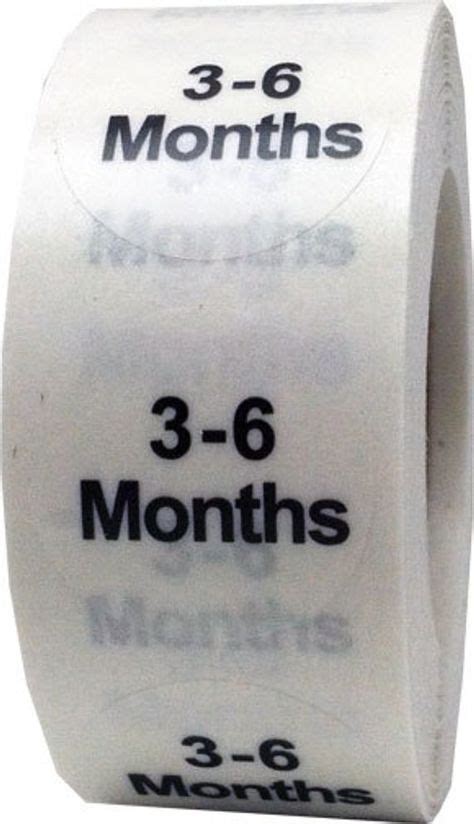 3 6 Months Baby Clothing Size Stickers 075 Inch Round Clear Adhesive