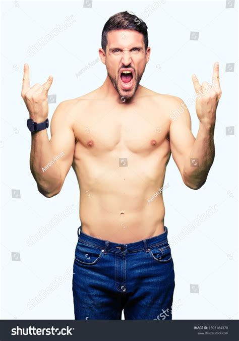 Handsome Shirtless Man Showing Nude Chest Stock Photo Shutterstock
