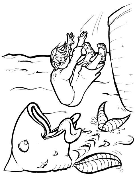 Jonah And The Whale Coloring Pages For Kids The Drawings