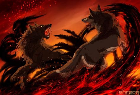 Fire And Smoke Fantasy Wolf Wolf Artwork Anime Wolf