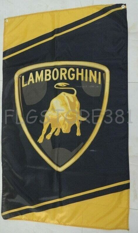 Lamborghini Flag Banner 3x5ft Vertical Wall Decor Racing Flag Man Cave