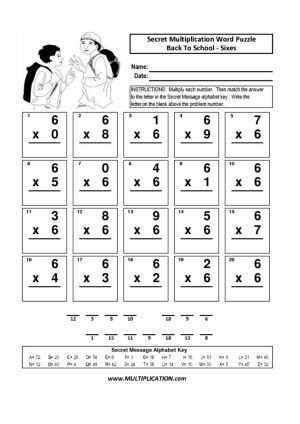 Free Back To School Multiplication Worksheets ...