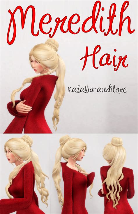 Meredith Hair Natalia Auditore On Patreon Sims Hair Sims 4 Sims