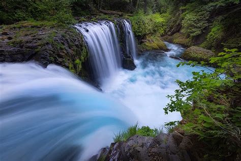 Hd Wallpaper Forest River Waterfalls Columbia River Gorge