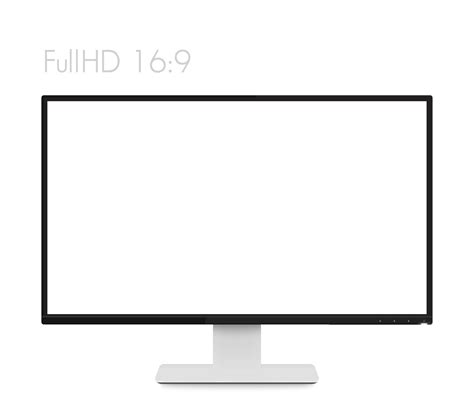 Monitor Mockup On White Modern Realistic Computer Display With Wide