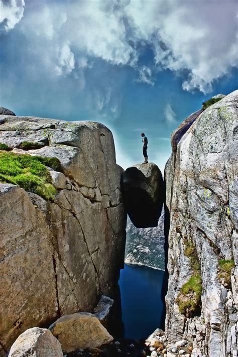 A popular tourist attraction, kjeragbolten is a natural marvel. Kjeragbolten, Norway | European destination, Travel ...