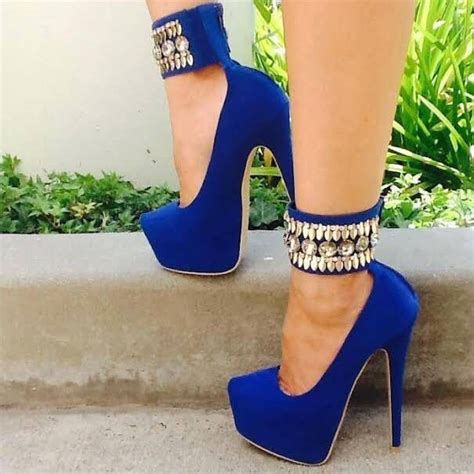 royal blue heels with gold strap heels stiletto heels high heels