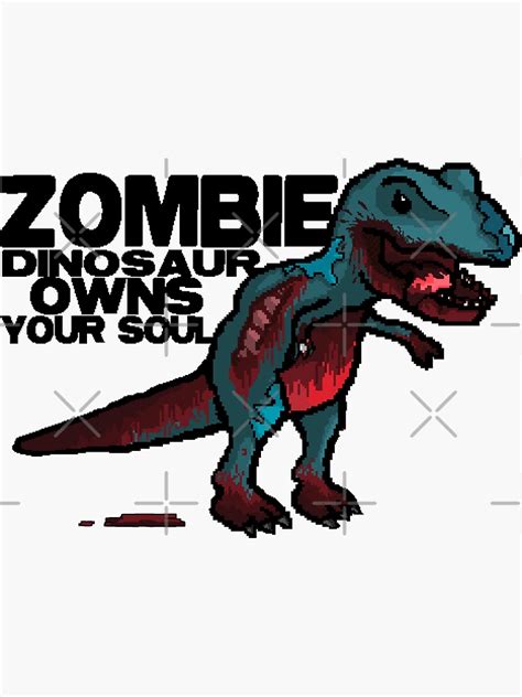 Zombie Dinosaur Sticker For Sale By Geekcupcake Redbubble