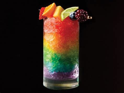 Rainbow Paradise Cocktail Recipe Slushies Fresh Fruit Cocktails Rainbow Drinks