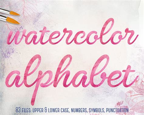 Pink Watercolor Alphabet Clipart Watercolor Font Clip Art Etsy Ireland