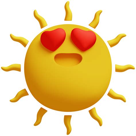 Free 3d Sun Emojihappy Sun Funny Cute Character 22207040 Png With